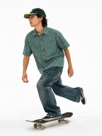 Green Check Clasp Boxy Fit Shirt