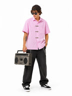 Pink Check Clasp Bboxy Fit Shirt