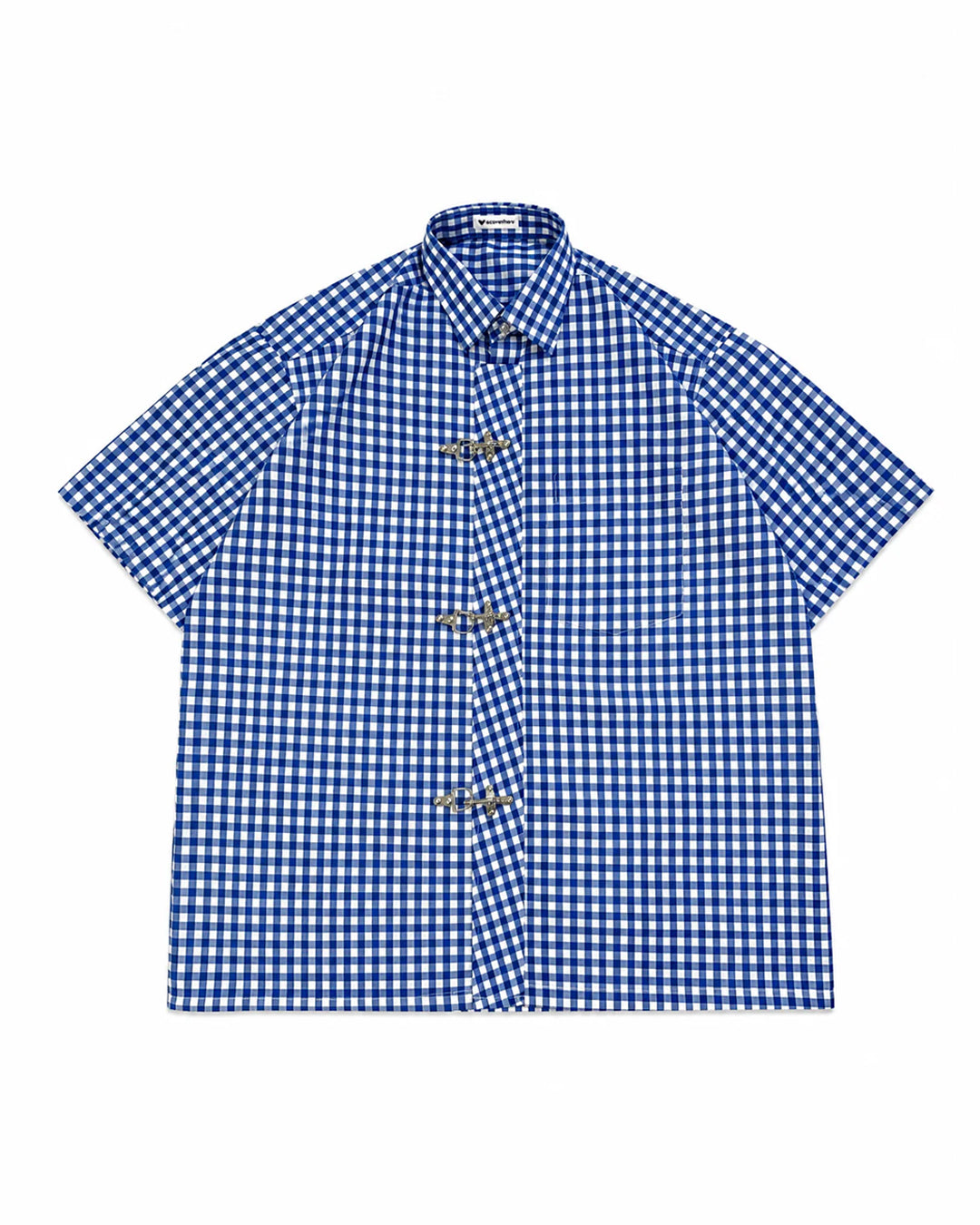 Blue Check Clasp Boxy Fit Shirt